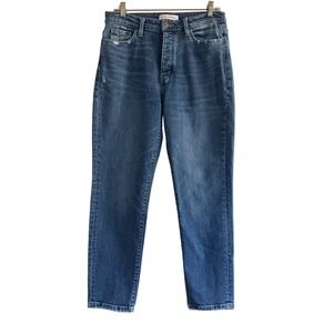 Flying Monkey Jeans Womens 29 *30x27 Blue Button Fly Distressed Raw Hem Y3905